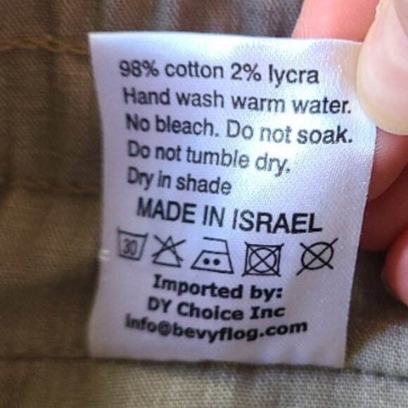 BEVY FLOG ALI PANTS CARGO POCKETS STRAIGHT LEG ELASTIC WAIST STRETCH TAN sz 28 - Picture 9 of 9